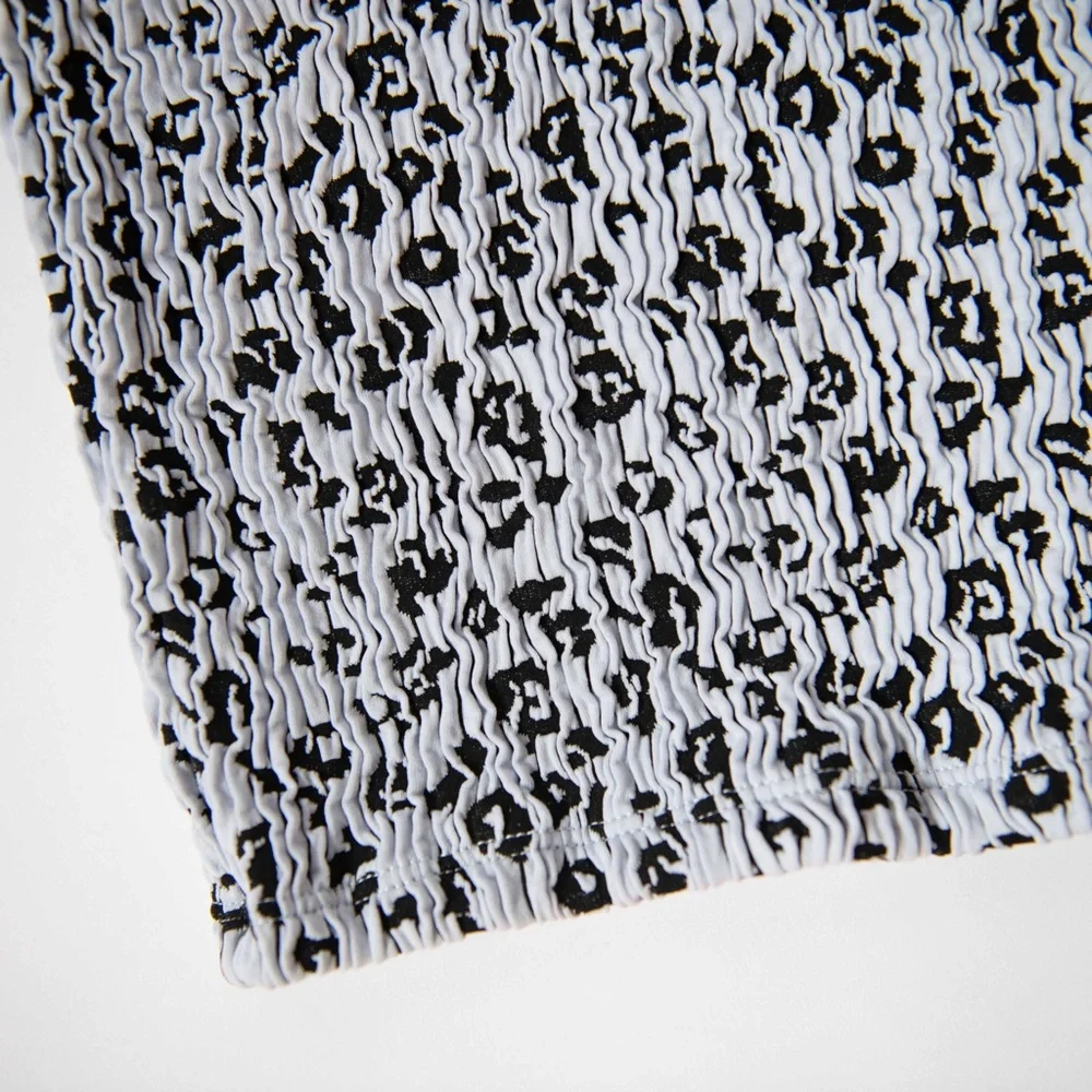 Good American Always Fits Textured Leopard Mini Swim Skirt